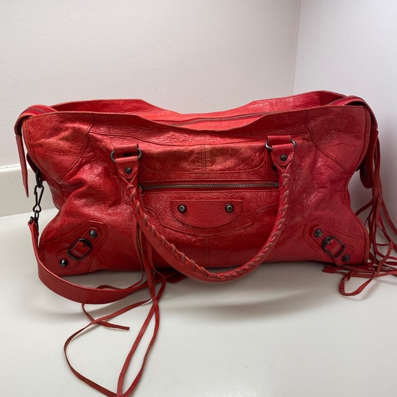 Authentic Balenciaga 💯 Part-time Red Moto Handbag - Picture 2 of 16